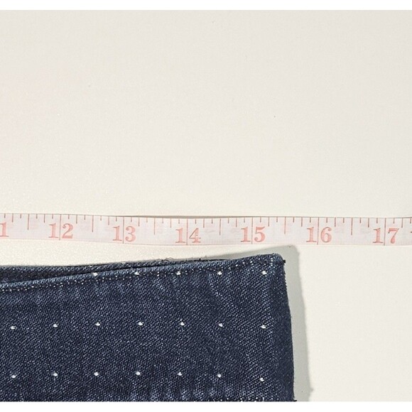 TALBOTS Stretch Denim Jean Pencil Skirt  Dark Wash Size 6 Polka Dot No Slit C144 - Picture 4 of 5
